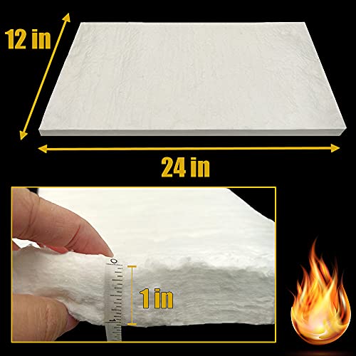 Cedolio 24" x12"x1" (Thick) Ceramic Fiber Blanket Fireproof Insulation Baffle Rated to 2400F, High-Temperature Resistance for Oven Stoves, Kilns, Forges - Image 2