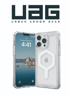 UAG Case Compatible with iPhone 13 Pro Max Case Plyo Ice/White Built-in Magnet Compatible with MagSafe Charging Rugged Anti-Yellowing Transparent Clear Protective Cover  - Image 1