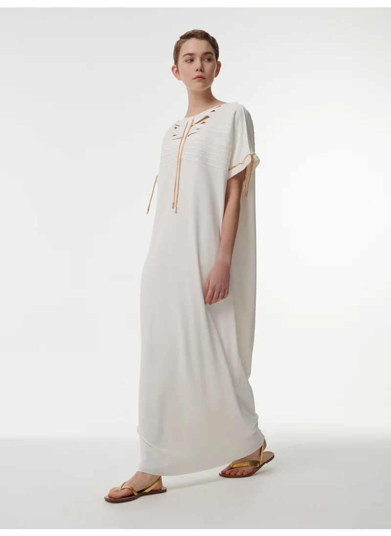 leem Cut-Out Neck Knit Kaftan