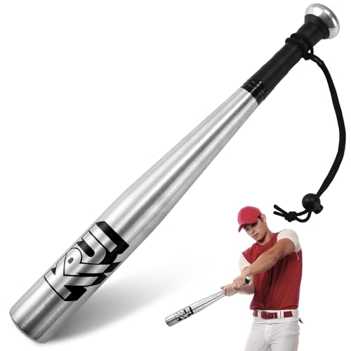 KRUI Aluminum Baseball Bat, 18 Inch Lightweight Bat for Tire Checker, Fish, Keeps in Home, Car, Backpack (Silver) - Image 1
