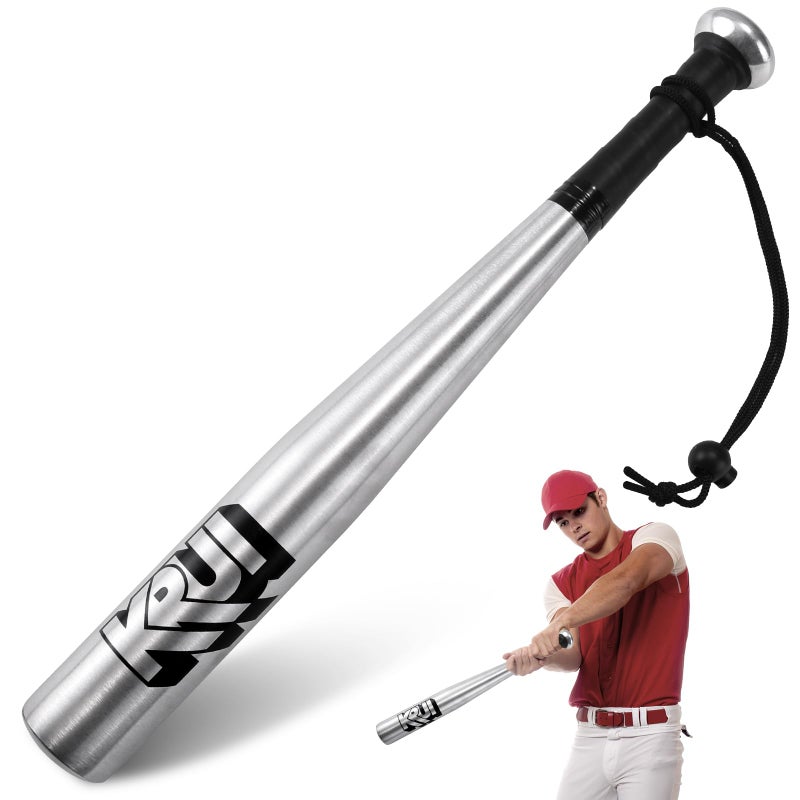 KRUI Aluminum Baseball Bat, 18 Inch Lightweight Bat for Tire Checker, Fish, Keeps in Home, Car, Backpack (Silver) - Image 2