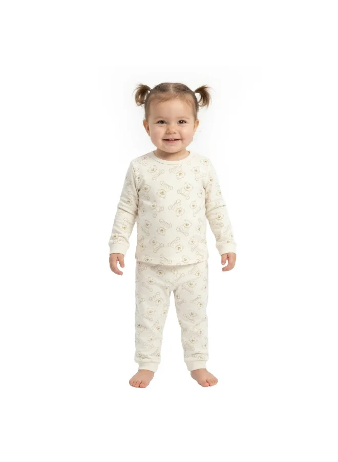 ايكو AIKO- Infant Bear Print Long sleeve 2Pc Pyjama Set