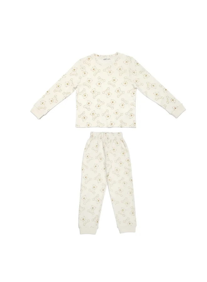 ايكو AIKO- Infant Bear Print Long sleeve 2Pc Pyjama Set