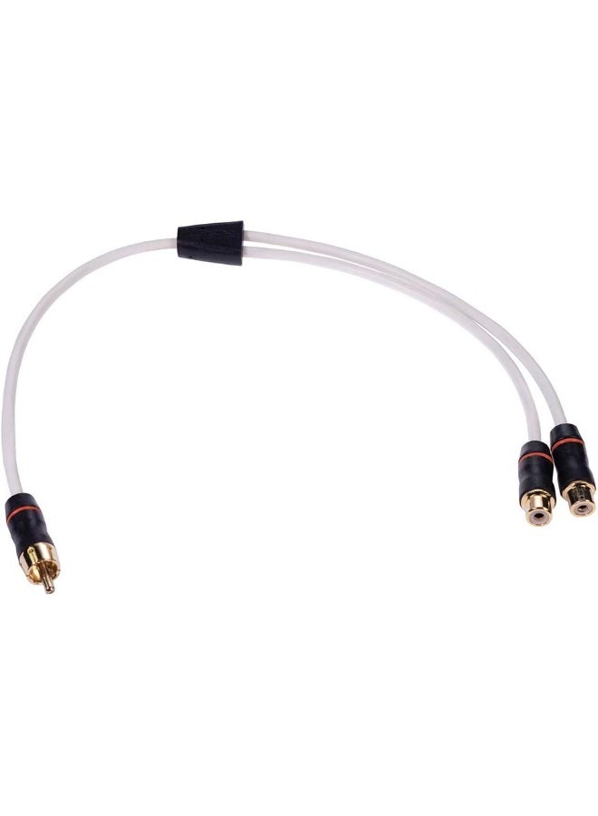 FUSION FUSION 1 X MALE TO 2 X FEMALE RCA SPLITTER TWISTED SHIELDED 