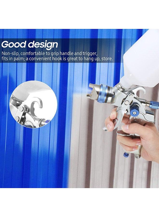 Gravity Feed Air Spray Gun HVLP Sprayer Paint Gun with 600ML Cup 1.4mm 1.7mm 2.0mm Nozzle for Painting Car Furniture Wall  - Image 4
