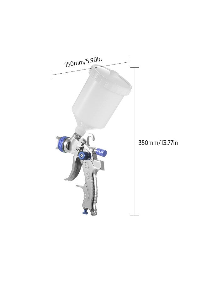 Gravity Feed Air Spray Gun HVLP Sprayer Paint Gun with 600ML Cup 1.4mm 1.7mm 2.0mm Nozzle for Painting Car Furniture Wall  - Image 5