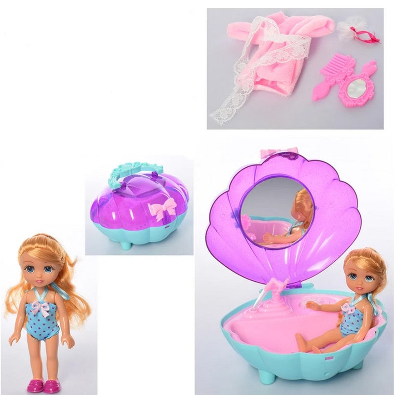 دمية كايبيبي و حمام علي شكل صدفة مع الأكسسوارات - BLD244 - Image 2