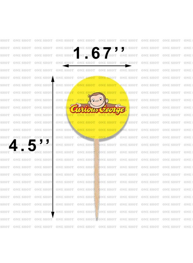 ONE SHOT Curious George Cupcake Toppers Set of 12 - Image 2