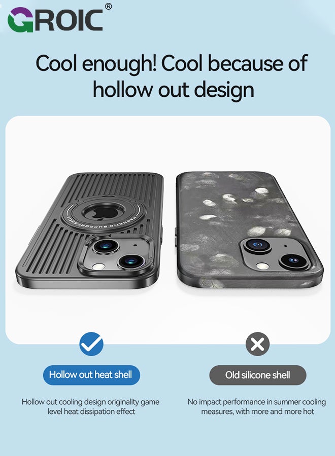 GROIC Kickstand Case for iPhone 15 Plus 6.7 Inch Case with Invisibility Magnetic Ring Holder Kickstand, Ring Stand Magnetic Shockproof Phone Case for Phone Compatible with Magsafe - Image 3