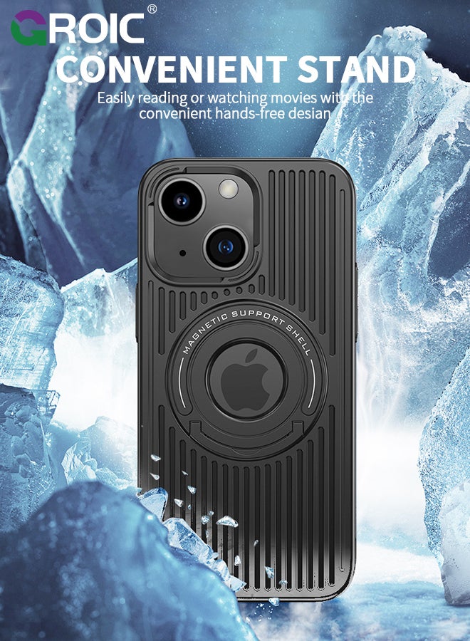 GROIC Kickstand Case for iPhone 15 Plus 6.7 Inch Case with Invisibility Magnetic Ring Holder Kickstand, Ring Stand Magnetic Shockproof Phone Case for Phone Compatible with Magsafe - Image 2