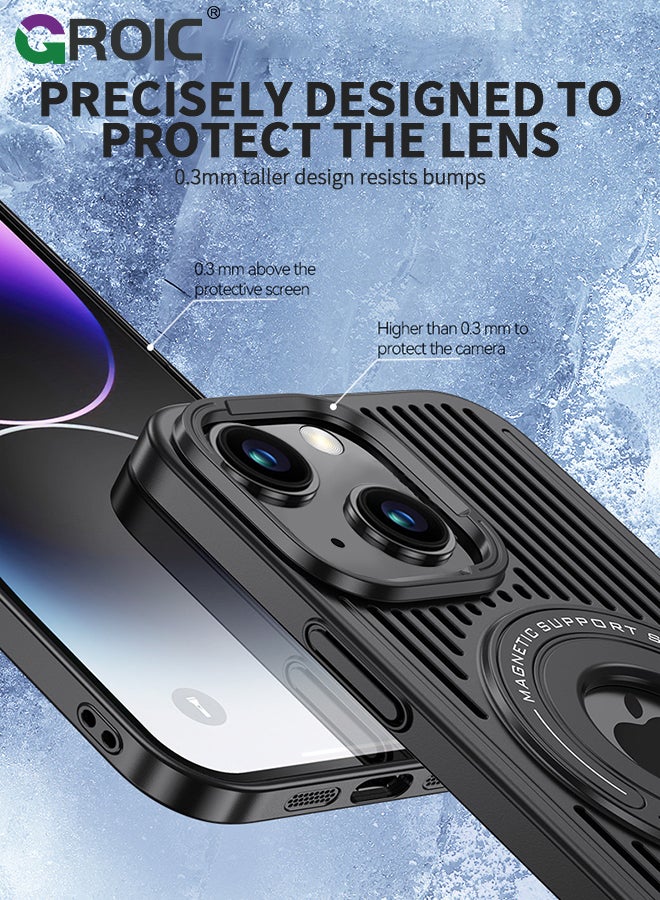GROIC Kickstand Case for iPhone 15 Plus 6.7 Inch Case with Invisibility Magnetic Ring Holder Kickstand, Ring Stand Magnetic Shockproof Phone Case for Phone Compatible with Magsafe - Image 4