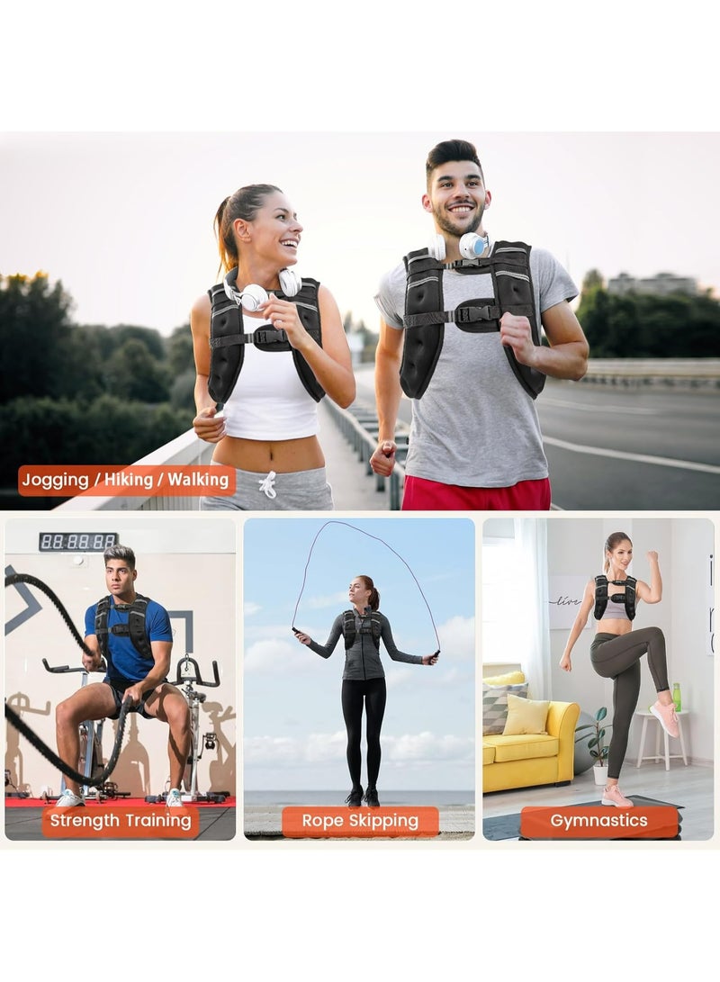 أوزيغالور سترة وزن 8 كجم للرجال والنساء مع شريط عاكس ومشبك قابل للتعديل، سترات وزن للركض واللياقة البدنية - Image 2