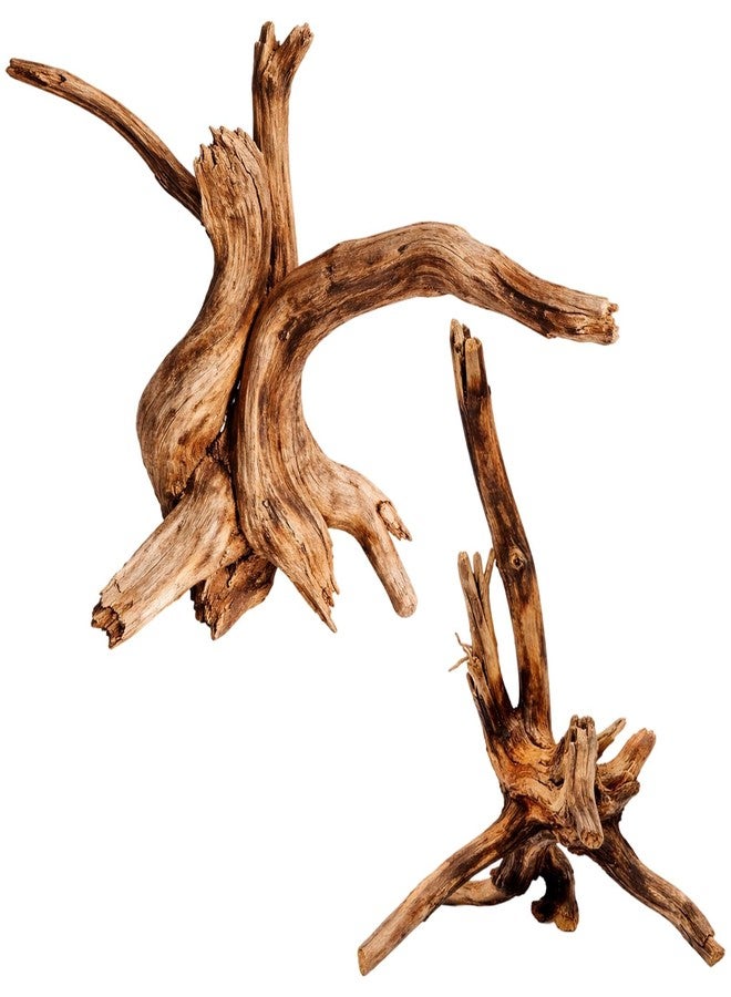 CZFSWT 2Pcs Driftwood for Aquarium, 3.93-5.9" Driftwood Decor, Drift Wood for Fishtank Suitable for Fish Tank Decorations and Reptile Habitats - Image 1