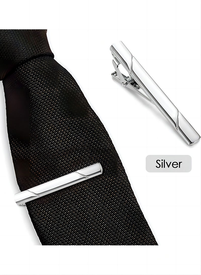 Men's Tie Clips 3-Pack Classic Tie Tack Clips, Simple Metal Tie Bar - Black, Gold, Silver, For Wedding, Business, And Daily Use - Image 5