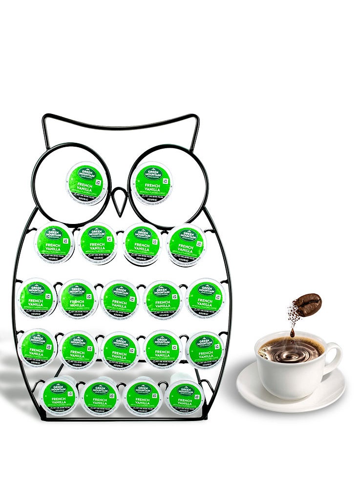 Perfii Coffee Capsule Holder Owl Design with 20 Pods Capacity, Neat and Convenient Coffee Pod Storage for Kitchen, Pantry Coffee Rack, Coffee Organizer  - Image 1