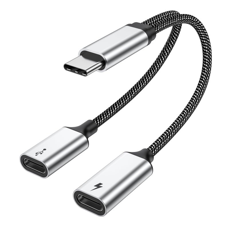 MOGOOD USB C Splitter Type C Y Splitter Cable(NOT for Monitor) C Male to 2USB-C Female Cord (Charging Split NOT Supported) Double USB C Port Hub for Mac,Xbox One,PS5,Quest3 - Image 1