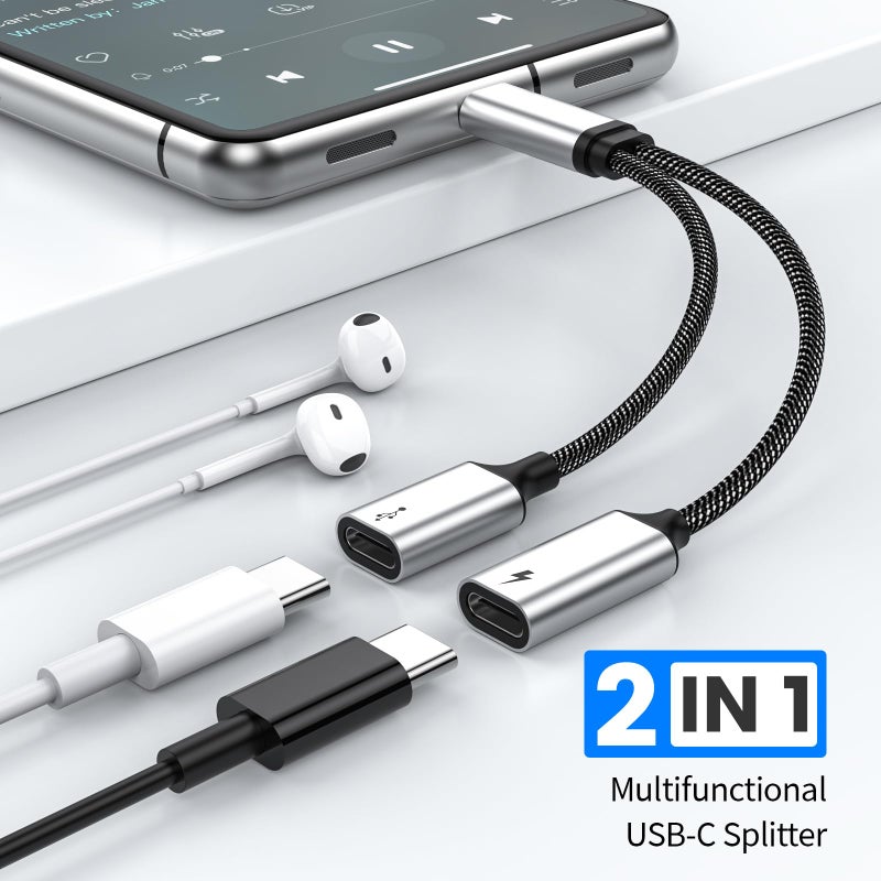 MOGOOD USB C Splitter Type C Y Splitter Cable(NOT for Monitor) C Male to 2USB-C Female Cord (Charging Split NOT Supported) Double USB C Port Hub for Mac,Xbox One,PS5,Quest3 - Image 2