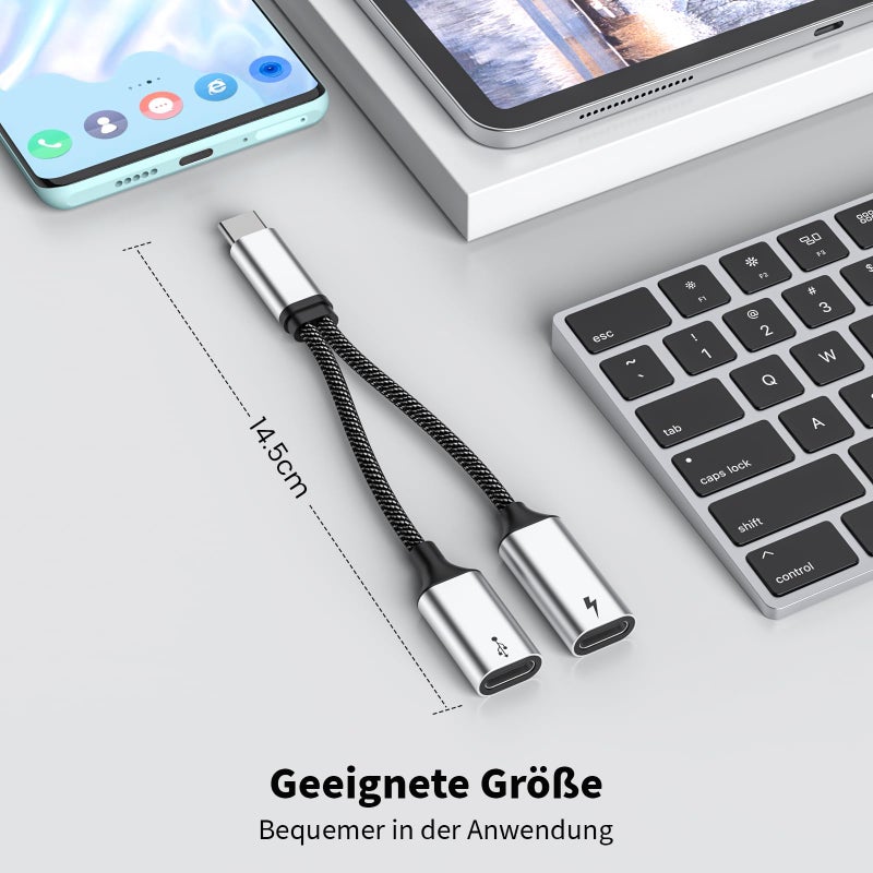 MOGOOD USB C Splitter Type C Y Splitter Cable(NOT for Monitor) C Male to 2USB-C Female Cord (Charging Split NOT Supported) Double USB C Port Hub for Mac,Xbox One,PS5,Quest3 - Image 5
