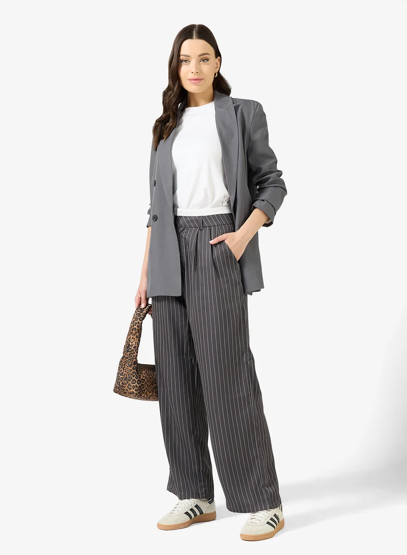 Ginger Contrast Waistband Straight Fit Pants