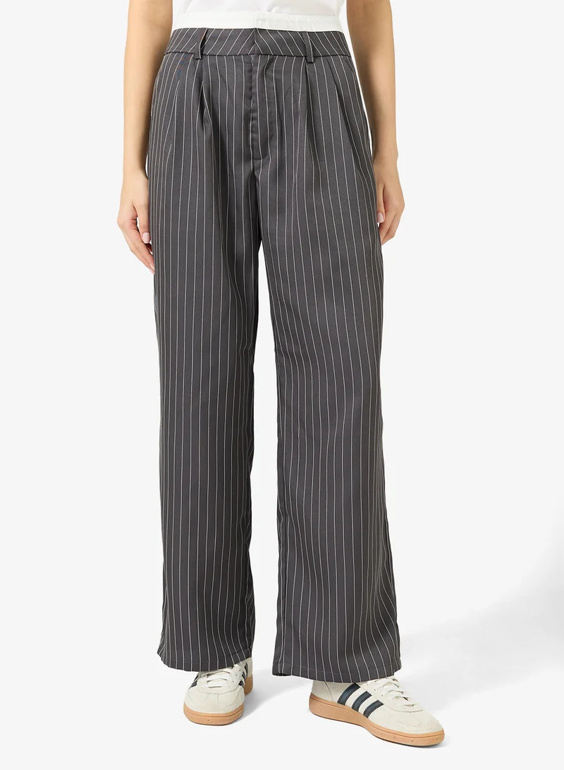 Ginger Contrast Waistband Straight Fit Pants