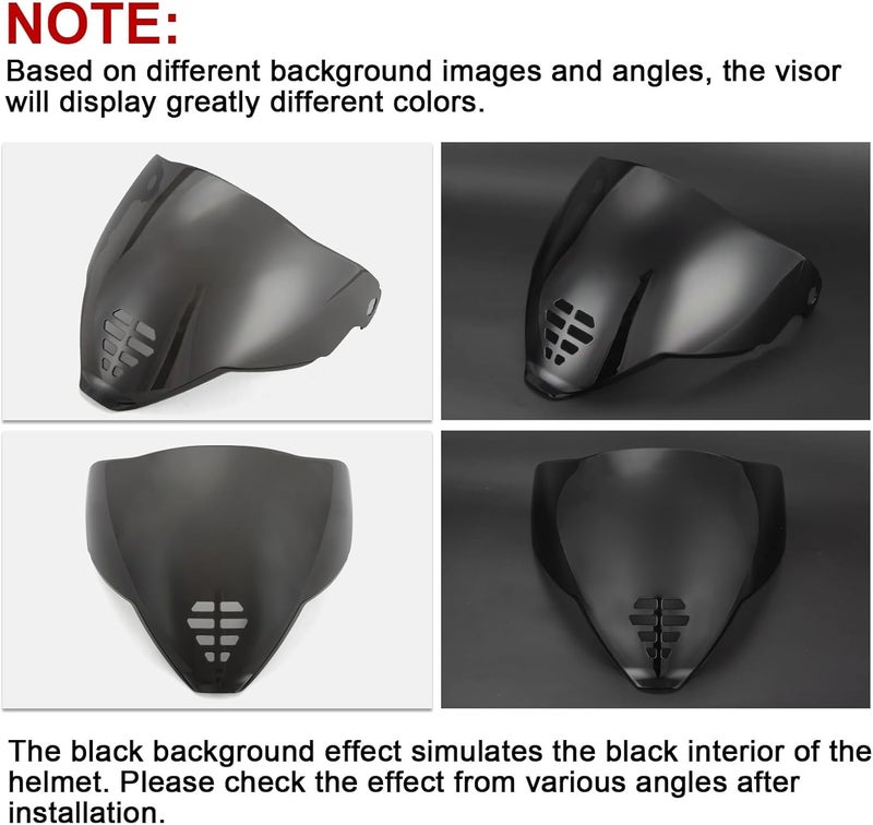 PSLER IC-06 Visor for Icon Airflite Motorcycle Helmet - Dark Black - Image 2