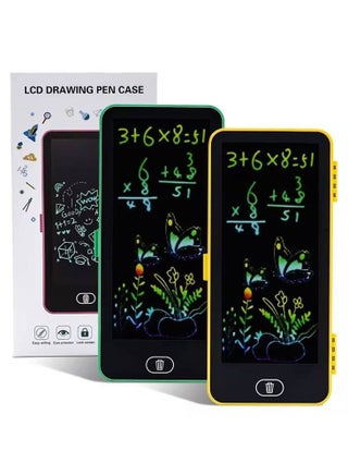المقلمة 2*1 مقلمة و تابلت رسم  شاشه LCD  وقلم للرسم زر إزالة المحتوى  المقاس : ١٠*٢١ سم حافظة أقلام متعددة الوظائف مع لوحة كتابة