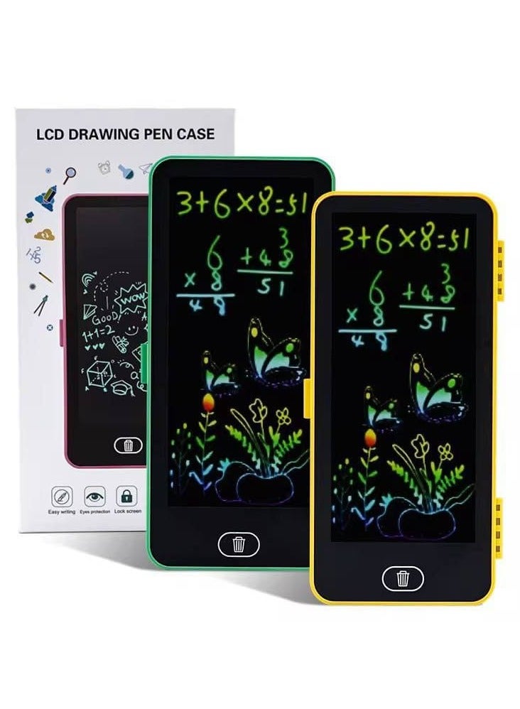 2 in 1 Pencil Case, Drawing Tablet, LCD Screen, and Pen for Drawing, Content Eraser Button, Size: 10 * 21 cm, Multifunctional Pencil Case with Writing Pad - Image 1