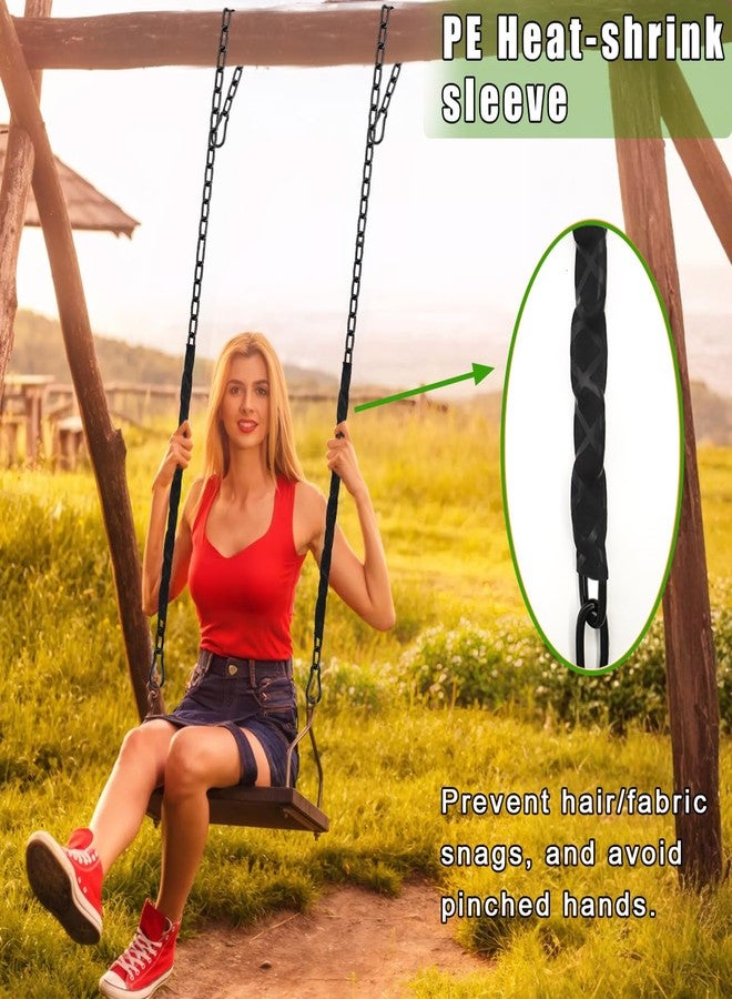 Gelury 2Pcs 84" Hanging Swing Chain with 4 Carabiners, Stainless Steel Chains with PE Sleeve’s Anti-Tangle Safety Design, Heavy Duty Hang Hardware Kit for Hammock Chairs, Punching Bags, 660lb Capacity - Image 3