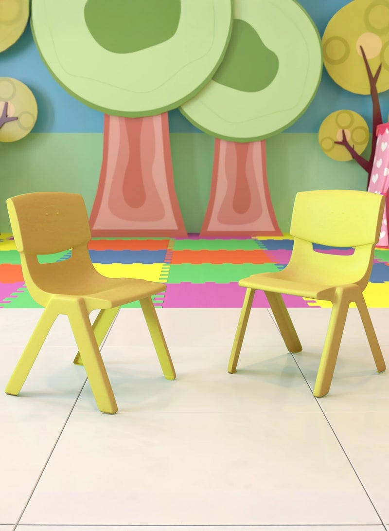 Funz 4 Pieces Funz Stackable Plastic Kids Learning Chairs, 42 X 38 X 61cm, The Perfect Chair for Playrooms, Schools, Daycares and Home, Yellow  - Image 5