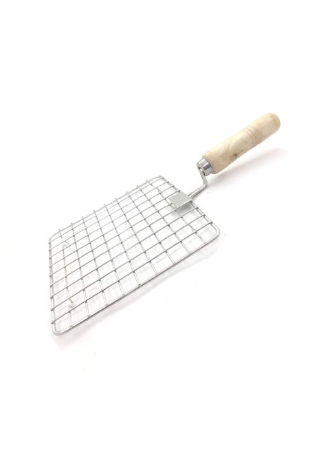 Sriyug Papad Jali Stainless Steel Wire Roaster Rack Papad Jali With Wooden Handle Roasting Net Roast Grill Chapati Toast Roti Papad And More