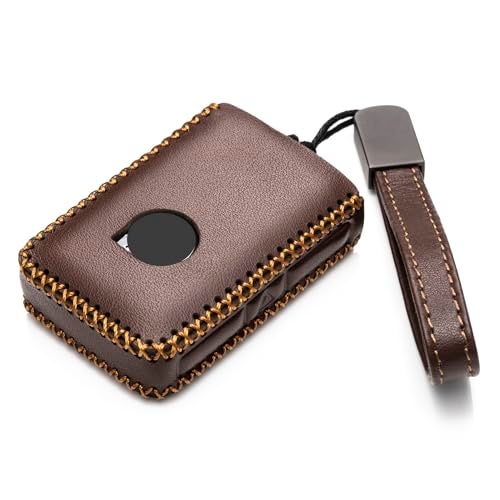 Vitodeco Genuine Leather Smart Key Fob Case Compatible with Volvo XC40, XC60, XC90, S90, S60, V60, V90 2019-2025 (4-Button, Brown) - Image 2