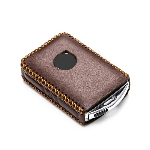 Vitodeco Genuine Leather Smart Key Fob Case Compatible with Volvo XC40, XC60, XC90, S90, S60, V60, V90 2019-2025 (4-Button, Brown) - Image 3