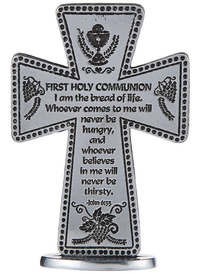 Cathedral Art Abbey  CA Gift First Holy Communion Standing Message Cross 3Inch Pewter 150 x 225 - Image 1
