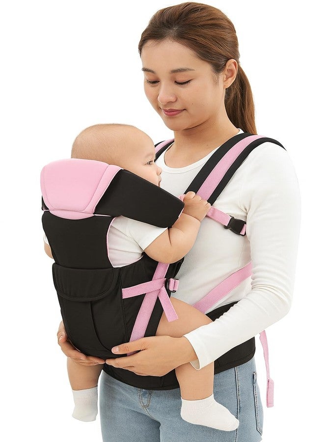 SHEMOK® Baby Carrier Carry Bag Back & Front Facing with Waist Belt 0 to 24 Month (220) (Baby-Pink) - Image 1