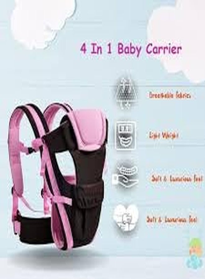 SHEMOK® Baby Carrier Carry Bag Back & Front Facing with Waist Belt 0 to 24 Month (220) (Baby-Pink) - Image 2