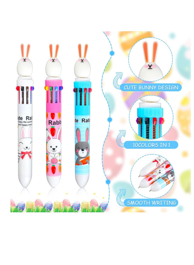 Excefore 12 PCS Lovely Rabbit Pens, 0.5 mm Kawaii Gel Ink Pen, Retractable Multicolor Pen,  Novelty School Party Gift, Suitable for School Office Supplies Prize Gift - Image 2