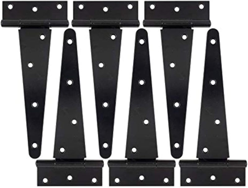 MLHpeak T-Strap Shed Hinge Gate Strap Heavy Duty Hinge Door Barn Gates Hinges (6, 8 inch) - Image 1