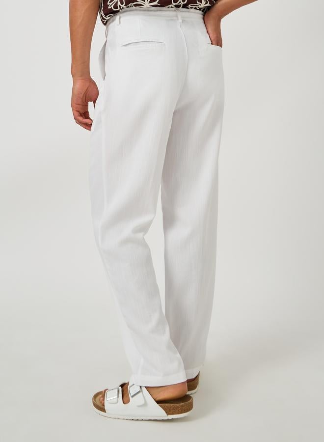 Styli Textured Pleated Tapered Fit Trousers - Image 4