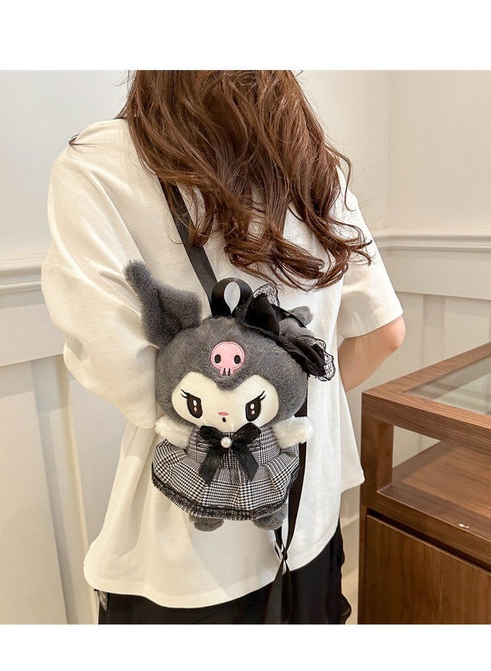 Sanrio New Bow Kuromi Doll Bag Plush Bag Backpack Messenger Bag Children's Handbag  - Image 2