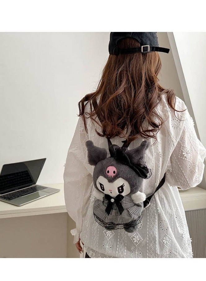 Sanrio New Bow Kuromi Doll Bag Plush Bag Backpack Messenger Bag Children's Handbag  - Image 3