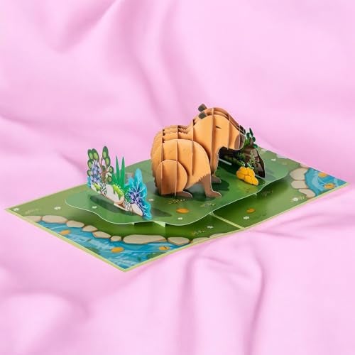 Rykamia Capybara Pop Up Card, Blank Capybara Greeting Card, Capy 3D Card, All Occasion Cute Capy Greeting Card, Animal Greeting Card, Capybara Birthday Card, Capybara Card 3D, Capybara Pop Up Card - Image 5