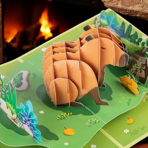 Rykamia Capybara Pop Up Card, Blank Capybara Greeting Card, Capy 3D Card, All Occasion Cute Capy Greeting Card, Animal Greeting Card, Capybara Birthday Card, Capybara Card 3D, Capybara Pop Up Card - Image 3