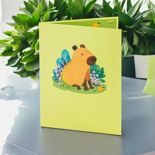 Rykamia Capybara Pop Up Card, Blank Capybara Greeting Card, Capy 3D Card, All Occasion Cute Capy Greeting Card, Animal Greeting Card, Capybara Birthday Card, Capybara Card 3D, Capybara Pop Up Card - Image 2
