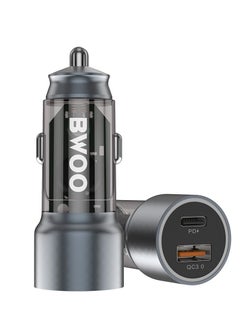 BWOO Bwoo Fast Car Charger, 45W USB-C Car charger 2 Ports Transparent & Grey  - Image 3