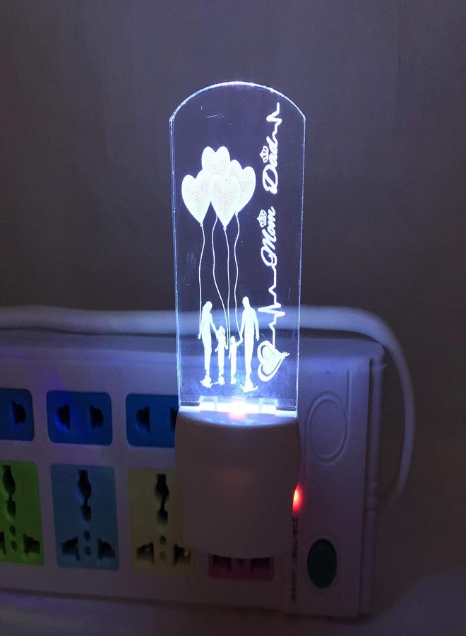 UKANI 3D Mom and Dad Acrylic Night Lamp with 7 Color Changing Light (4 Inch, Multicolour) - Image 2