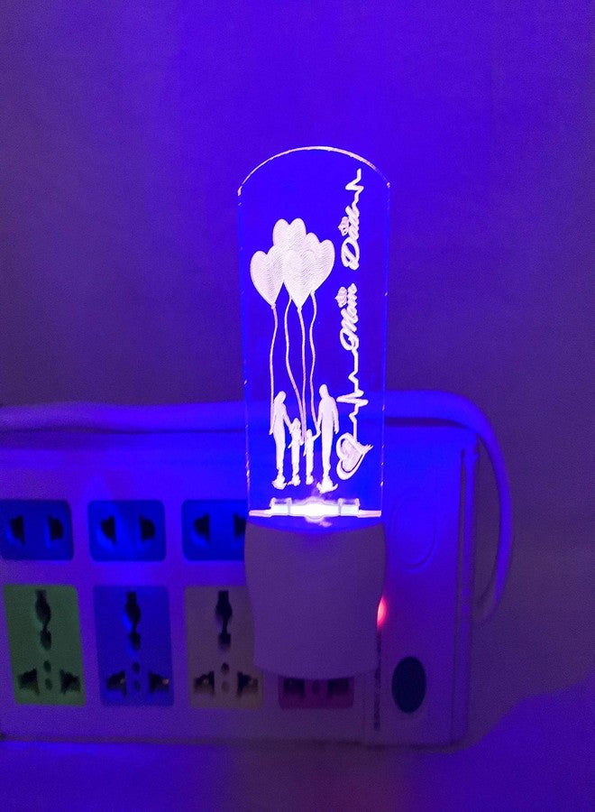 UKANI 3D Mom and Dad Acrylic Night Lamp with 7 Color Changing Light (4 Inch, Multicolour) - Image 4