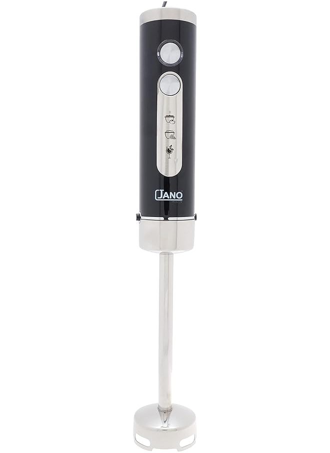 Jano 300W Electric Hand Blender 4 In 1 With Whisk Chopper Cup Stainless Steel Blade Black Transparent E02420 2 Years  - Image 1