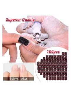 KHAJUL 100PCS Grit Nail Files, Nail Drill Bits for Electric Nail Files Nail Drill Machine, To Polish Art Acrylic Gel Fake Nails (Brown)  - Image 4