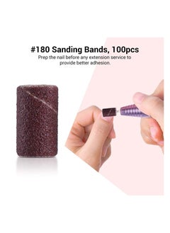 KHAJUL 100PCS Grit Nail Files, Nail Drill Bits for Electric Nail Files Nail Drill Machine, To Polish Art Acrylic Gel Fake Nails (Brown)  - Image 3