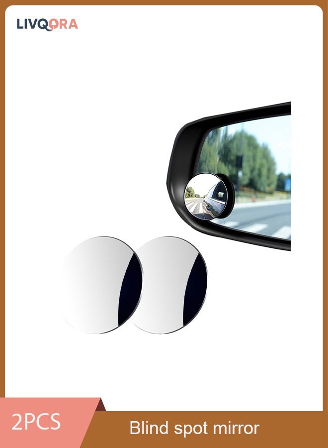 LIVQORA 2 Pack Car Blind Spot Mirrors – 360° Adjustable Wide Angle Rear View Convex Mirror for All Vehicles, Waterproof & Easy to Install - Image 1